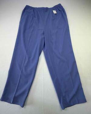 Draper's & Damon's Petites Periwinkle Blue Textured Stretch Pull-On Pants PXL
